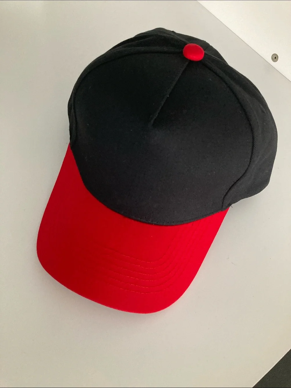 Black and Red Two-Tone Baseball Cap